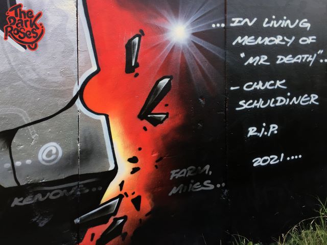 Detail: In Living Memory of Mr Death. Chuck Schuldiner. Yo Kast, Flåw, Se2, Thek, Kenone, Farm and Miles by Avelon 31 - The Dark Roses - Nordhavn, Copenhagen, Denmark 15. October 2021